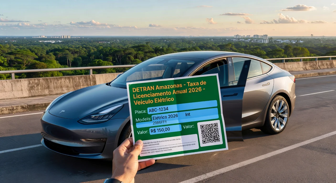 Licenciamento de Carro Elétrico em Amazonas 2026: Valor e Prazo