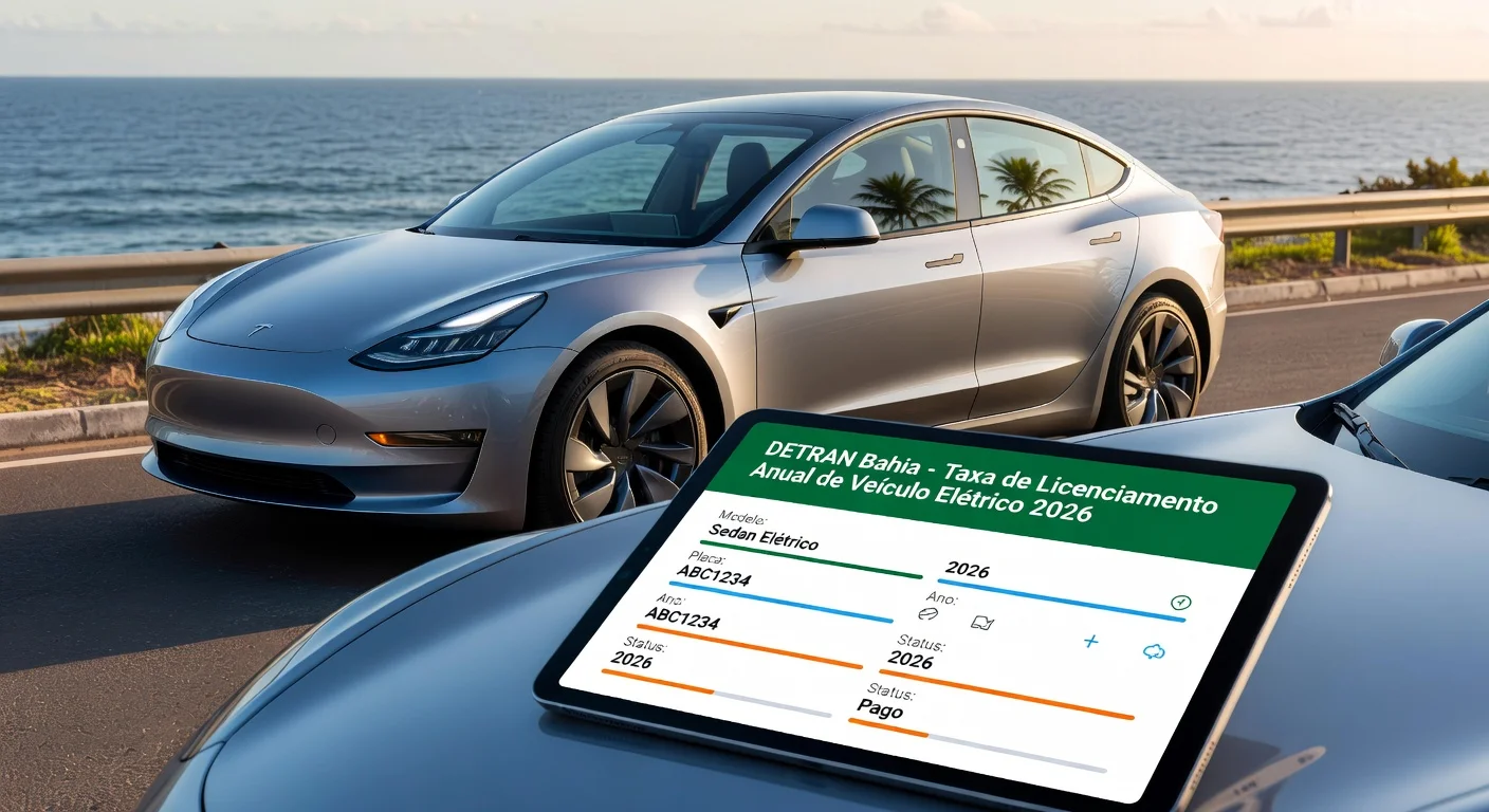 Licenciamento de Carro Elétrico em Bahia 2026: Valor e Prazo
