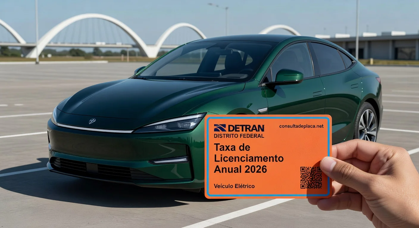 Licenciamento de Carro Elétrico em Distrito Federal 2026: Valor e Prazo
