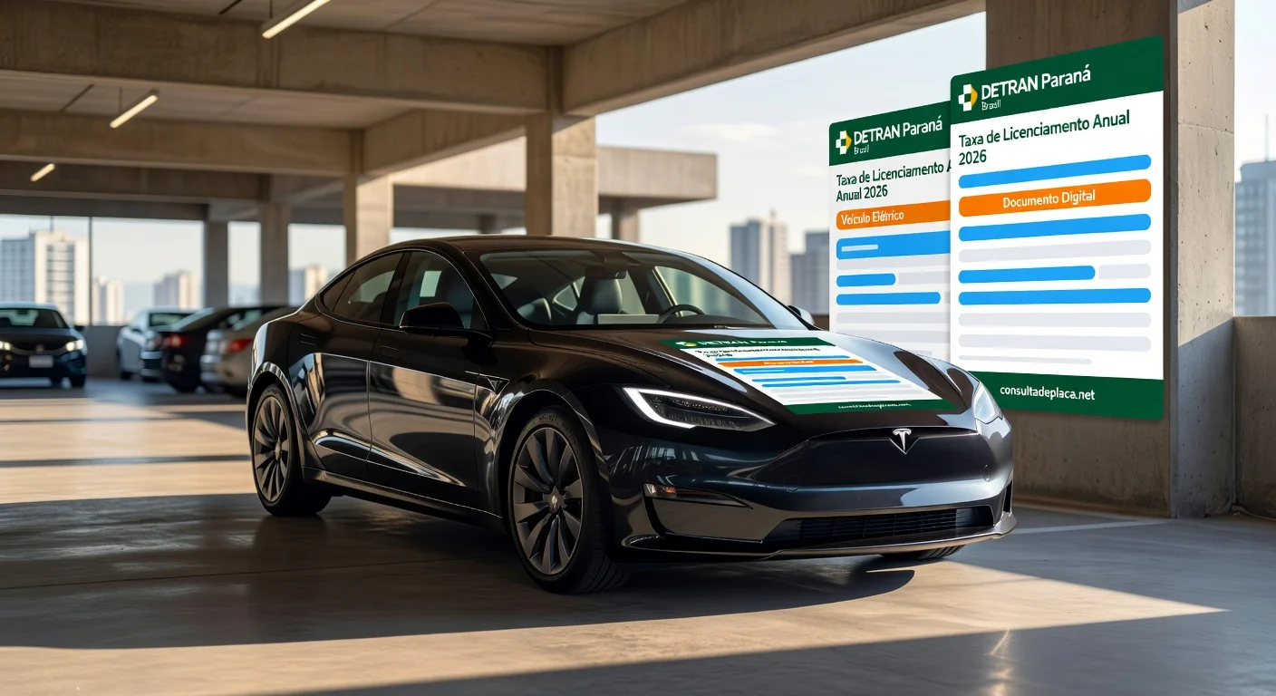 Licenciamento de Carro Elétrico em Paraná 2026: Valor e Prazo