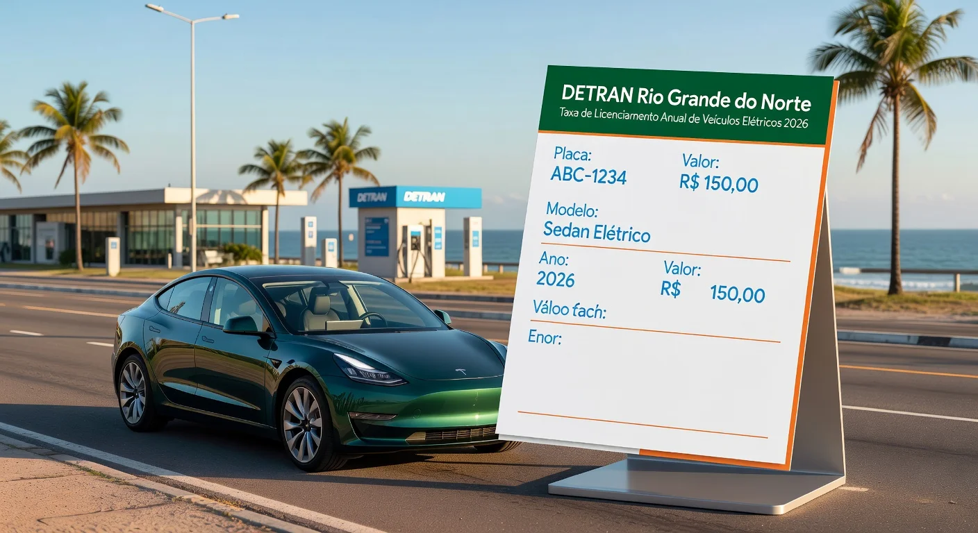Licenciamento de Carro Elétrico em Rio Grande do Norte 2026: Valor e Prazo