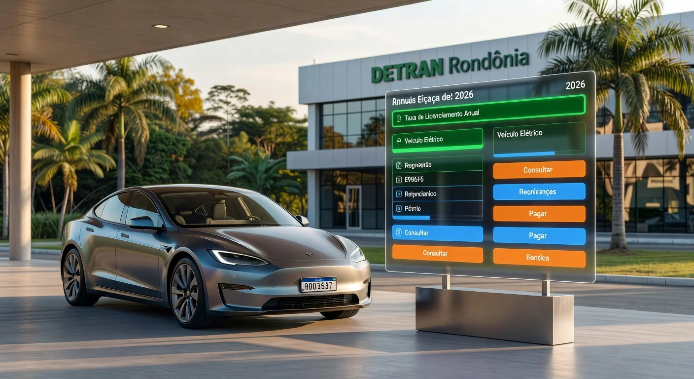 Licenciamento de Carro Elétrico em Rondônia 2026: Valor e Prazo