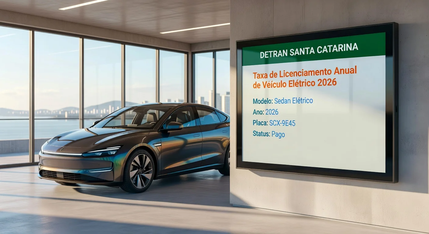 Licenciamento de Carro Elétrico em Santa Catarina 2026: Valor e Prazo