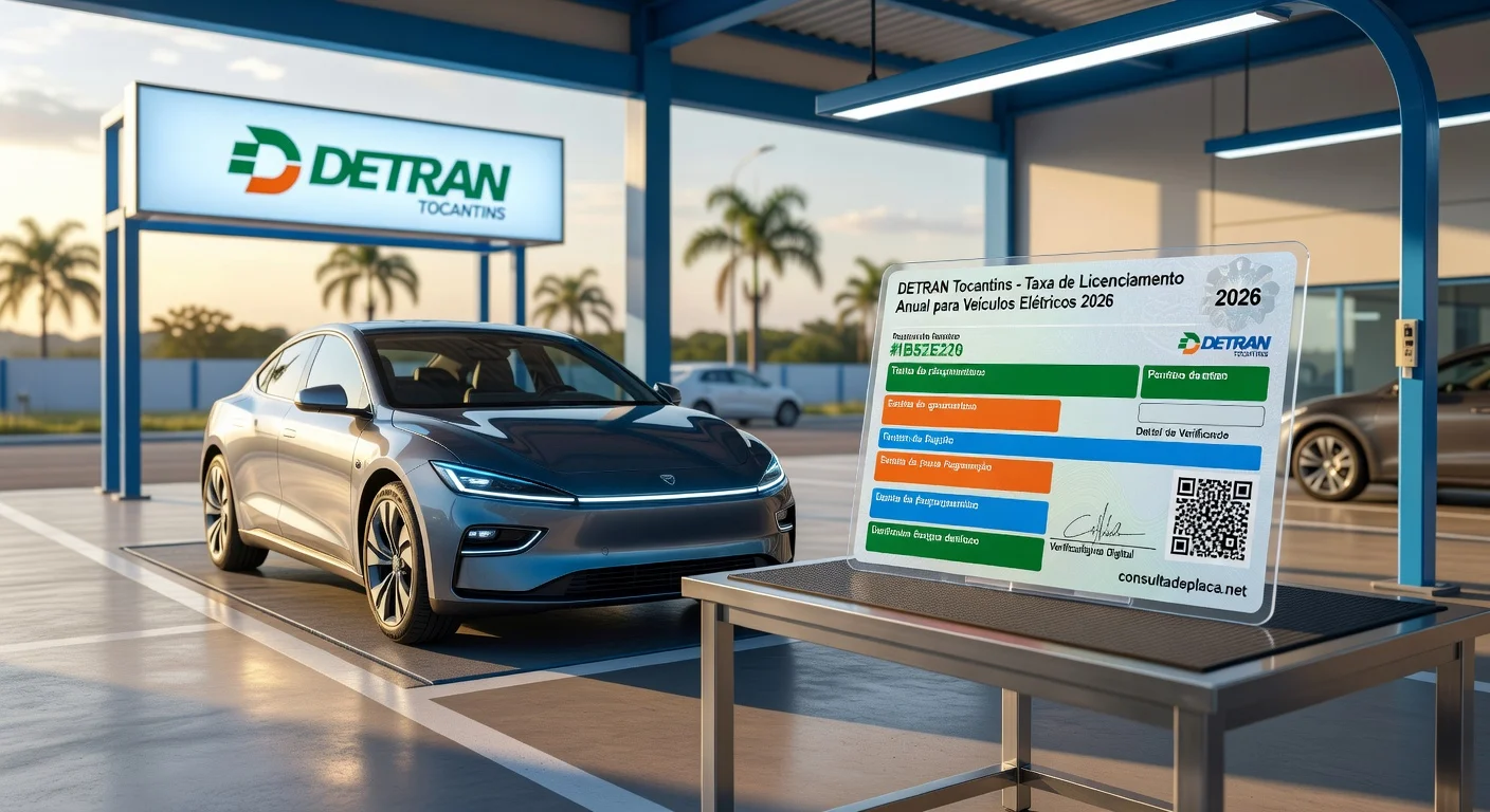 Licenciamento de Carro Elétrico em Tocantins 2026: Valor e Prazo