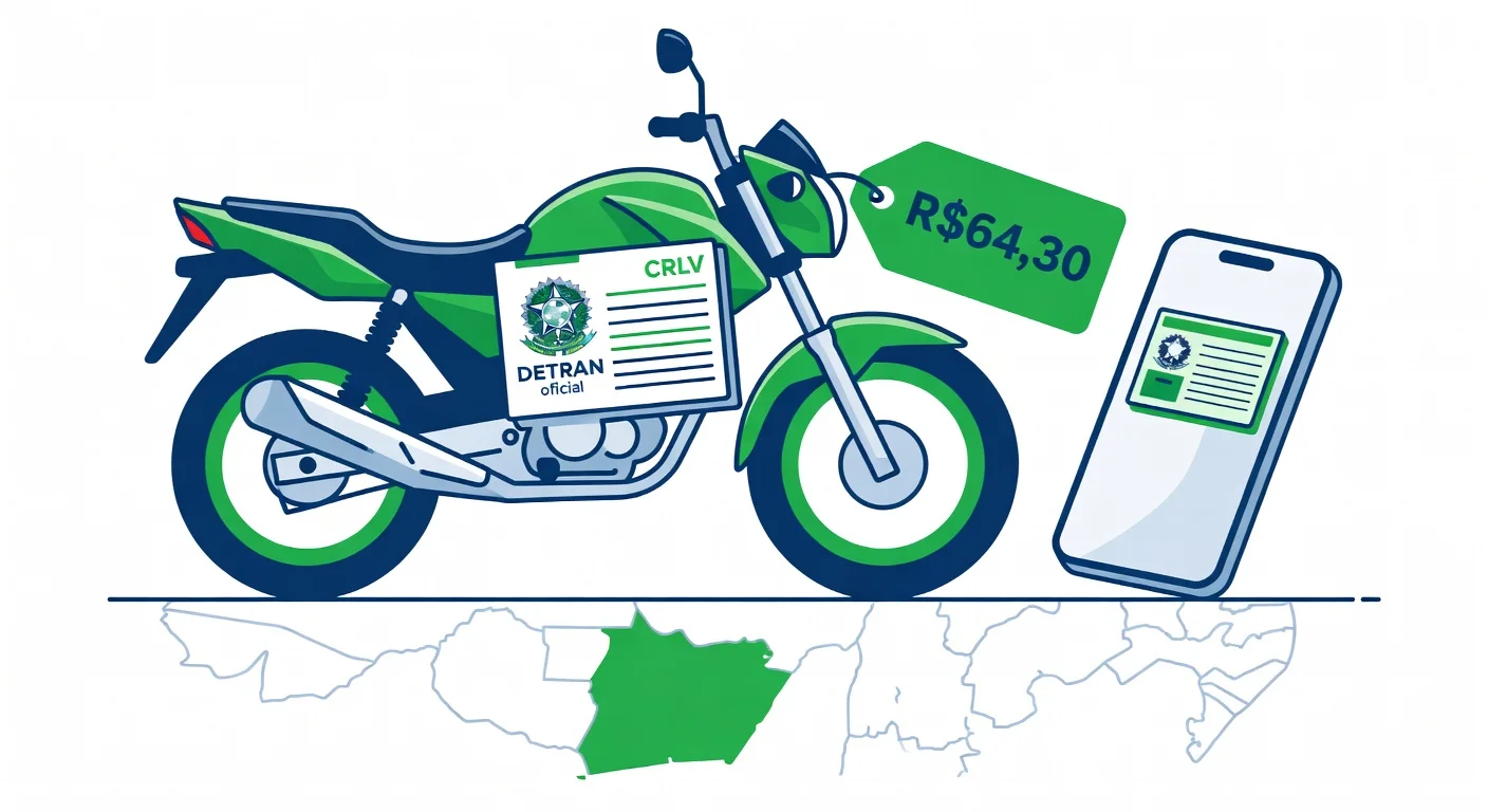 Licenciamento moto Amapá 2026: taxa R$64,30, documentos e CRLV digital