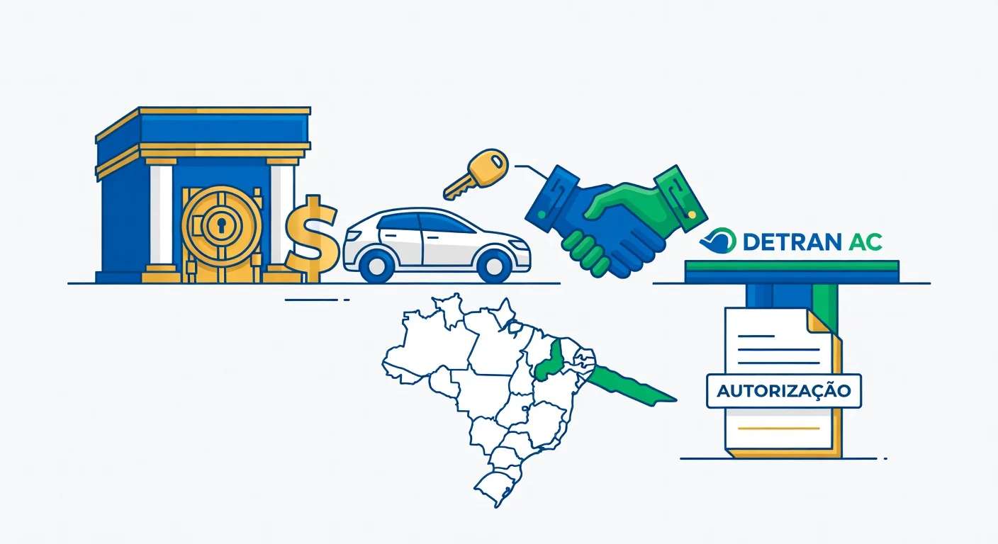 Licenciamento veículo financiado Acre 2026: como pagar sem o banco travar