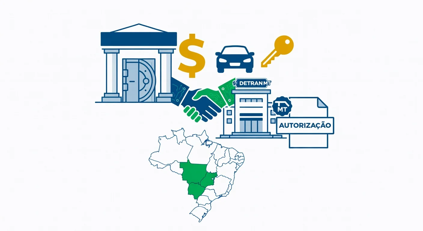 Licenciamento veículo financiado Mato Grosso 2026: como pagar sem o banco travar
