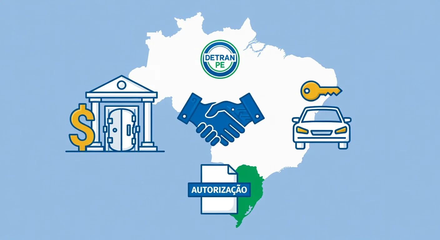 Licenciamento veículo financiado Pernambuco 2026: como pagar sem o banco travar