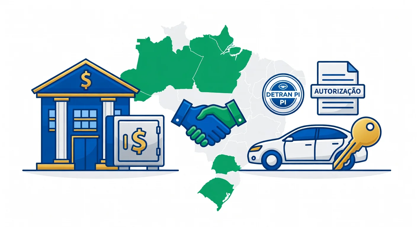 Licenciamento veículo financiado Piauí 2026: como pagar sem o banco travar