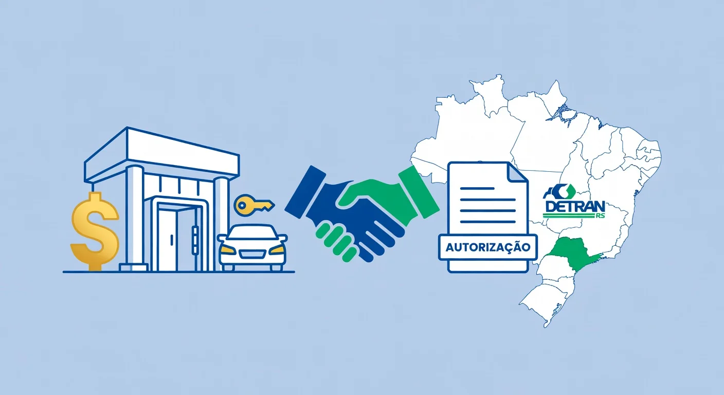 Licenciamento veículo financiado Rio Grande do Sul 2026: como pagar sem o banco travar