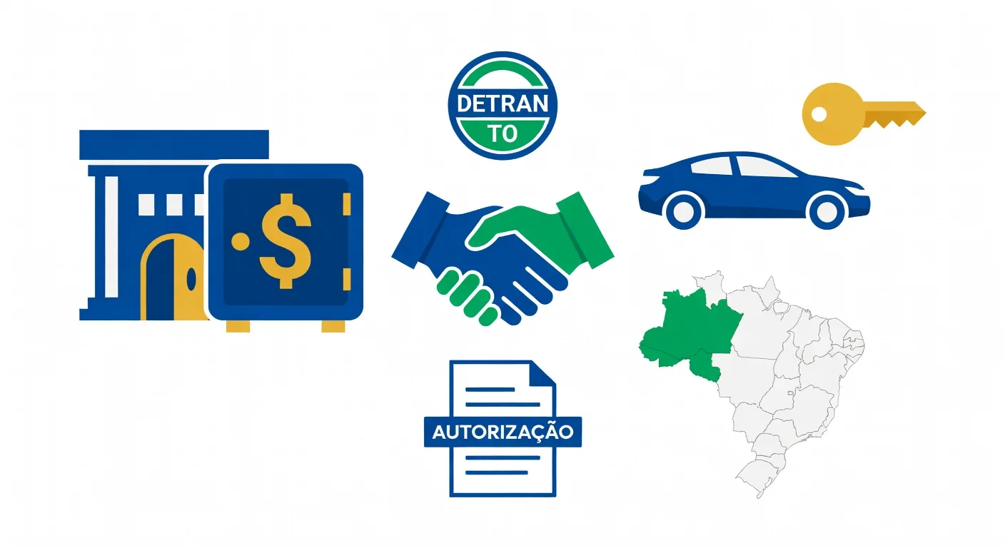 Licenciamento veículo financiado Tocantins 2026: como pagar sem o banco travar