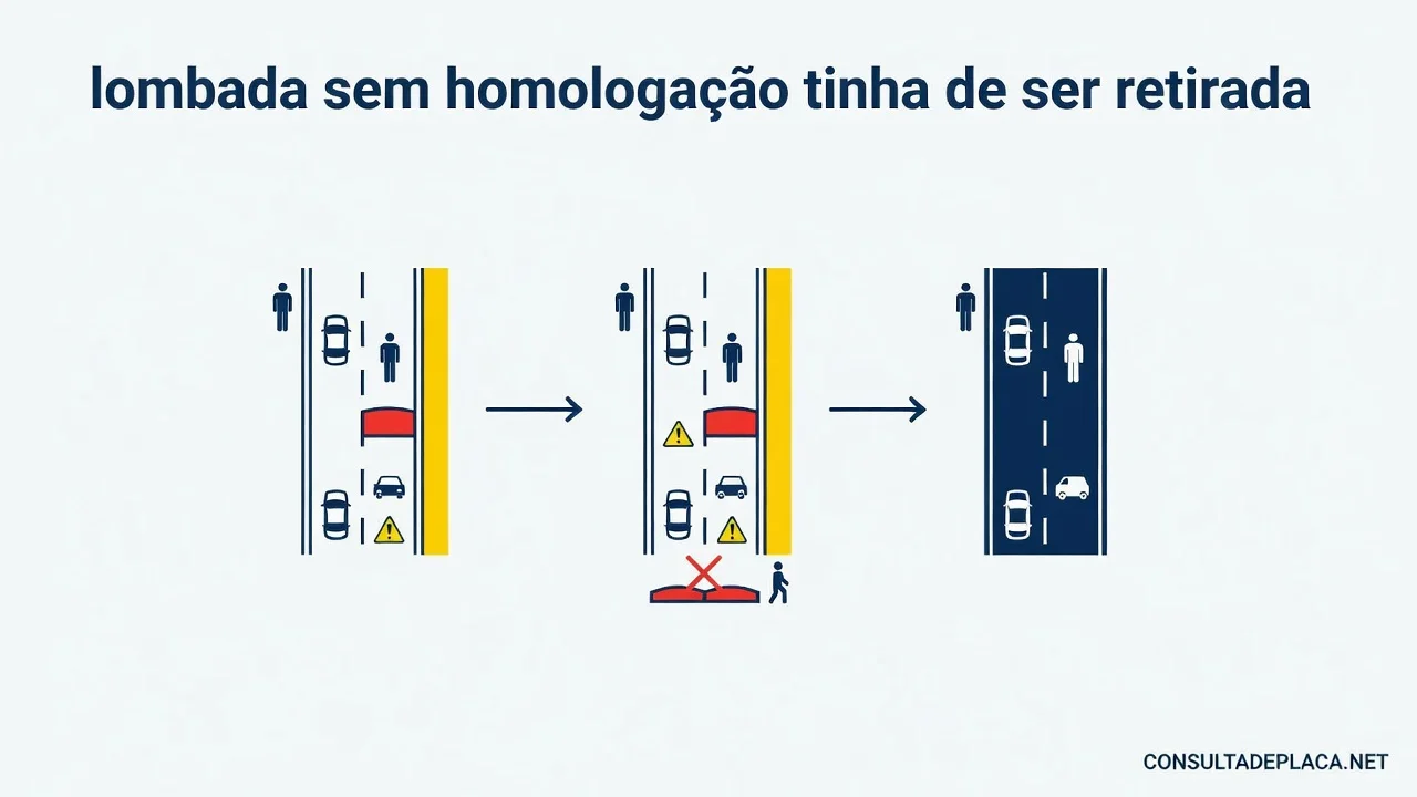 Artigo 334 do CTB: lombada sem homologação tinha de ser retirada