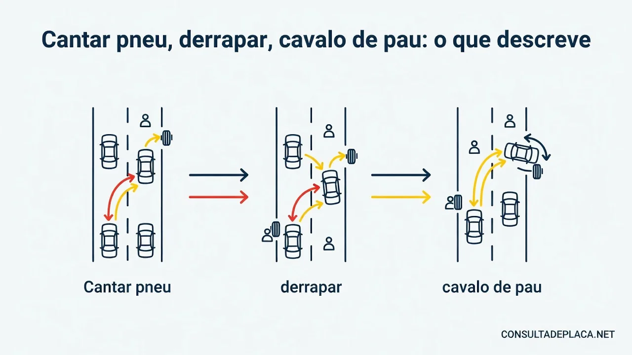 Cantar pneu, derrapar, cavalo de pau: o que o artigo 175 do CTB descreve