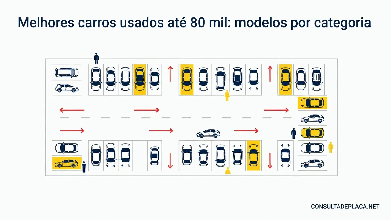 Melhores carros usados até 80 mil: modelos por categoria