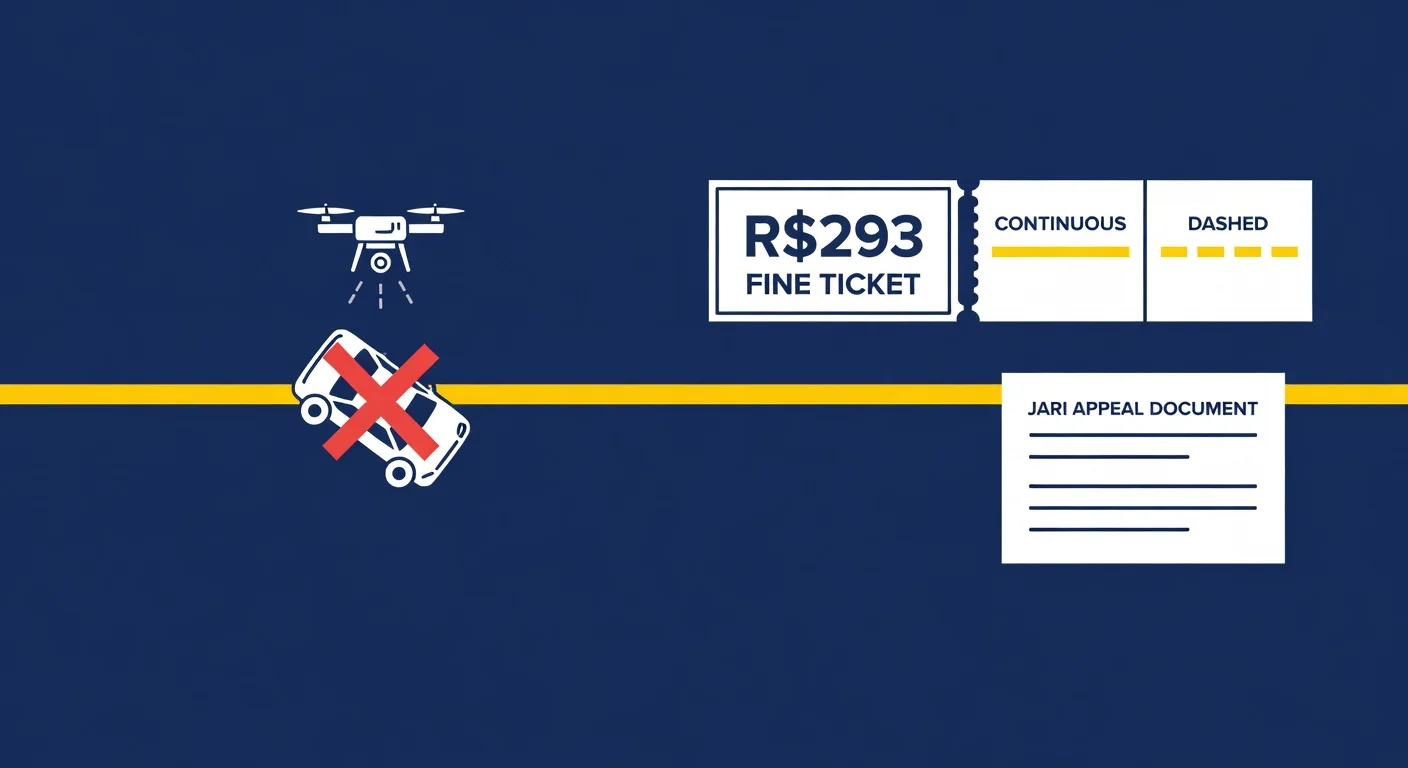Multa por ultrapassar em faixa contínua 2026: valor e como recorrer