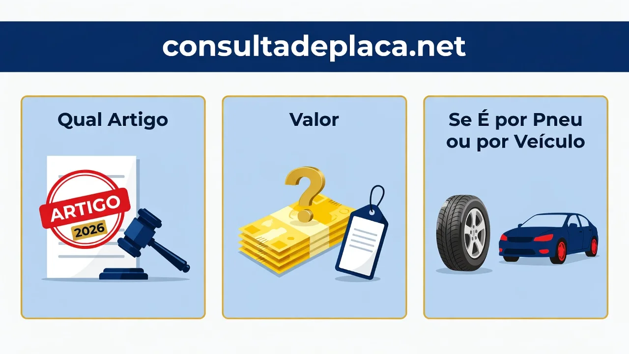 Multa por Pneu Careca 2026: Qual Artigo, Valor e Se É por Pneu ou por Veículo
