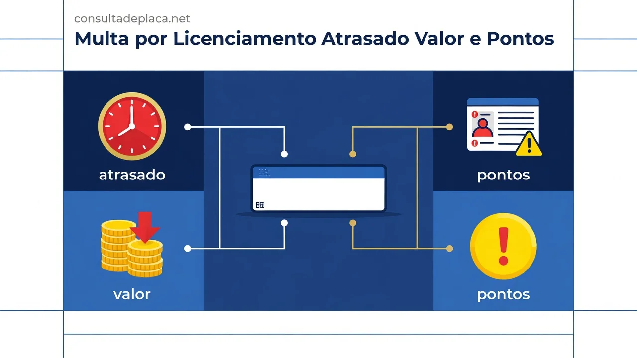 Multa por Licenciamento Atrasado Valor e Pontos
