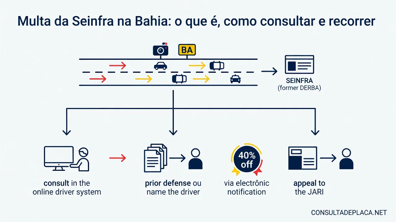 Multa da Seinfra na Bahia: o que é, como consultar e recorrer
