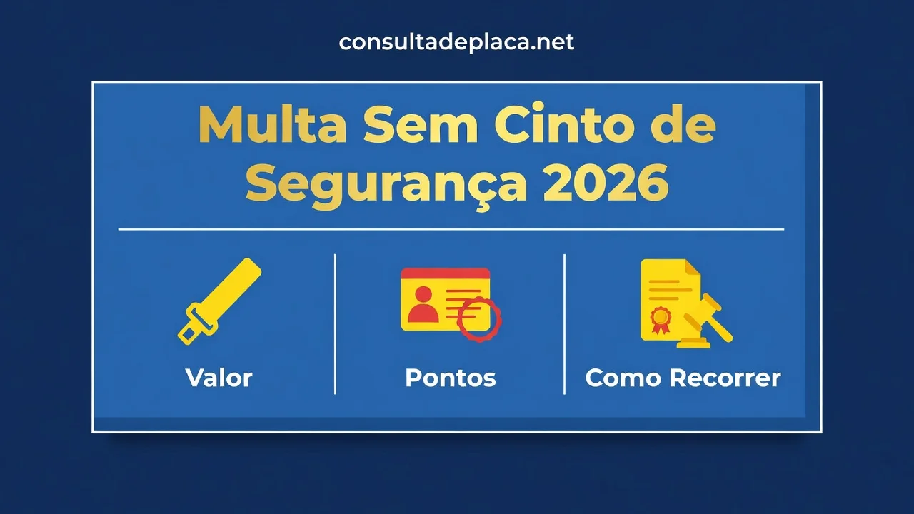 Multa Sem Cinto de Segurança 2026: Valor, Pontos e Como Recorrer