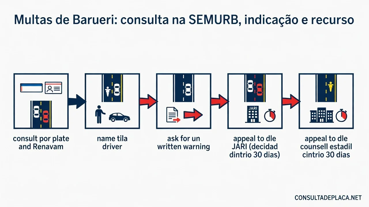 Multas de Barueri: consulta na SEMURB, indicação e recurso