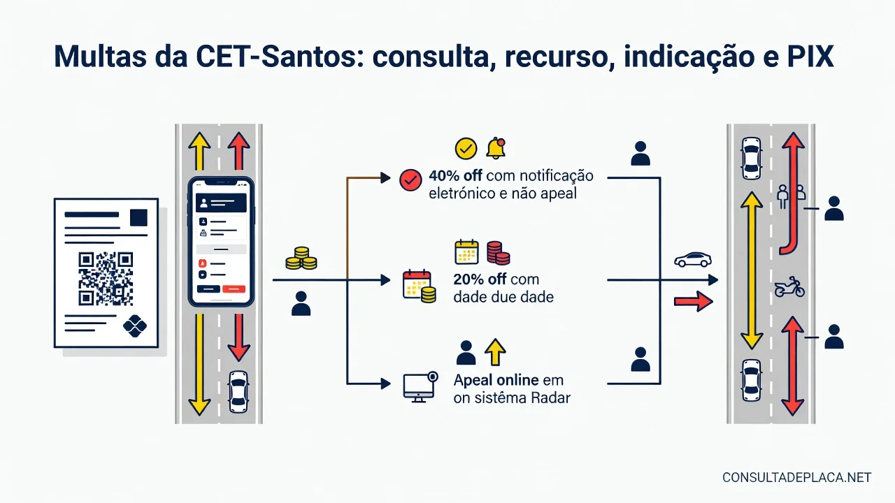 Multas da CET-Santos: consulta, recurso, indicação e PIX