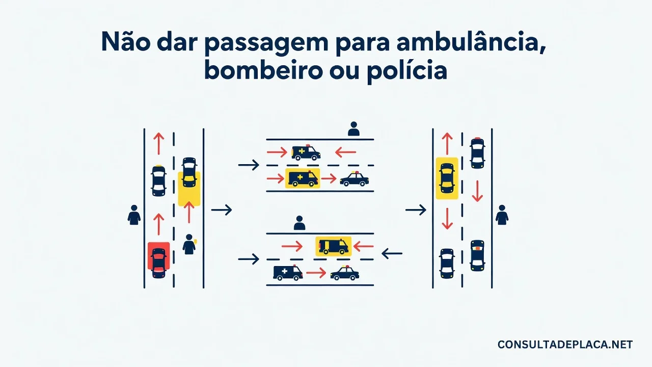 Nao dar passagem para ambulancia, bombeiro ou policia: artigo 189 do CTB