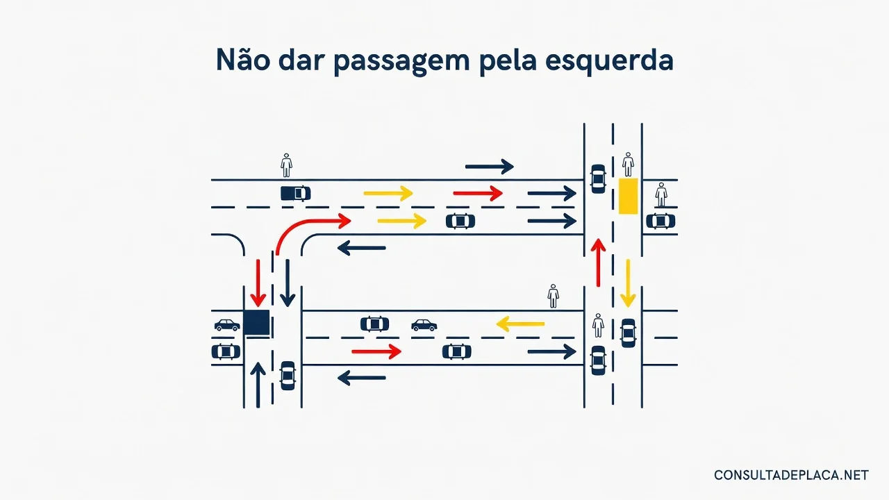 Não dar passagem pela esquerda: artigo 198 do CTB