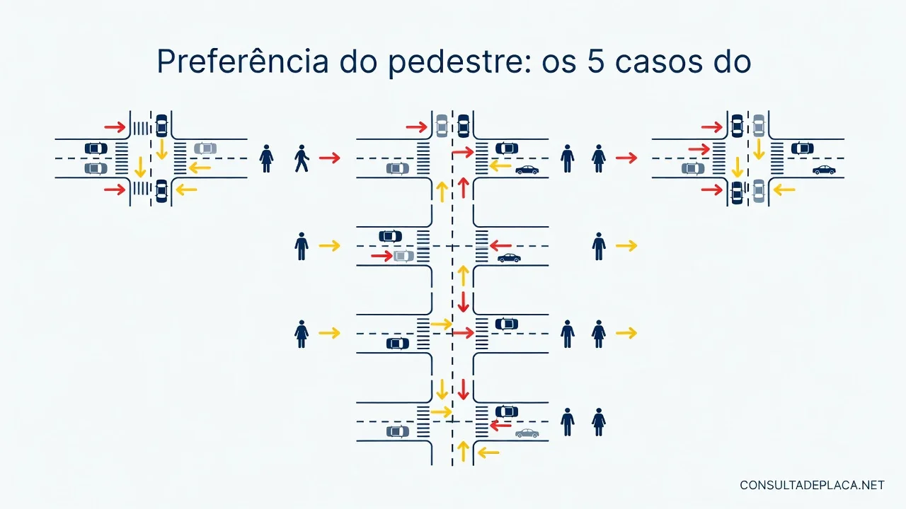 Preferência do pedestre: os 5 casos do artigo 214 do CTB