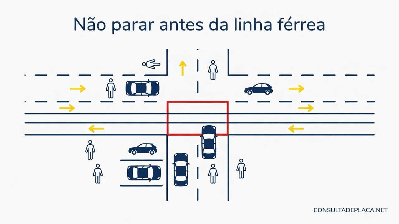 Não parar antes da linha férrea: artigo 212 do CTB