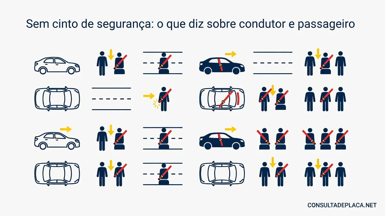 Sem cinto de seguranca: o que o artigo 167 do CTB diz sobre condutor e passageiro