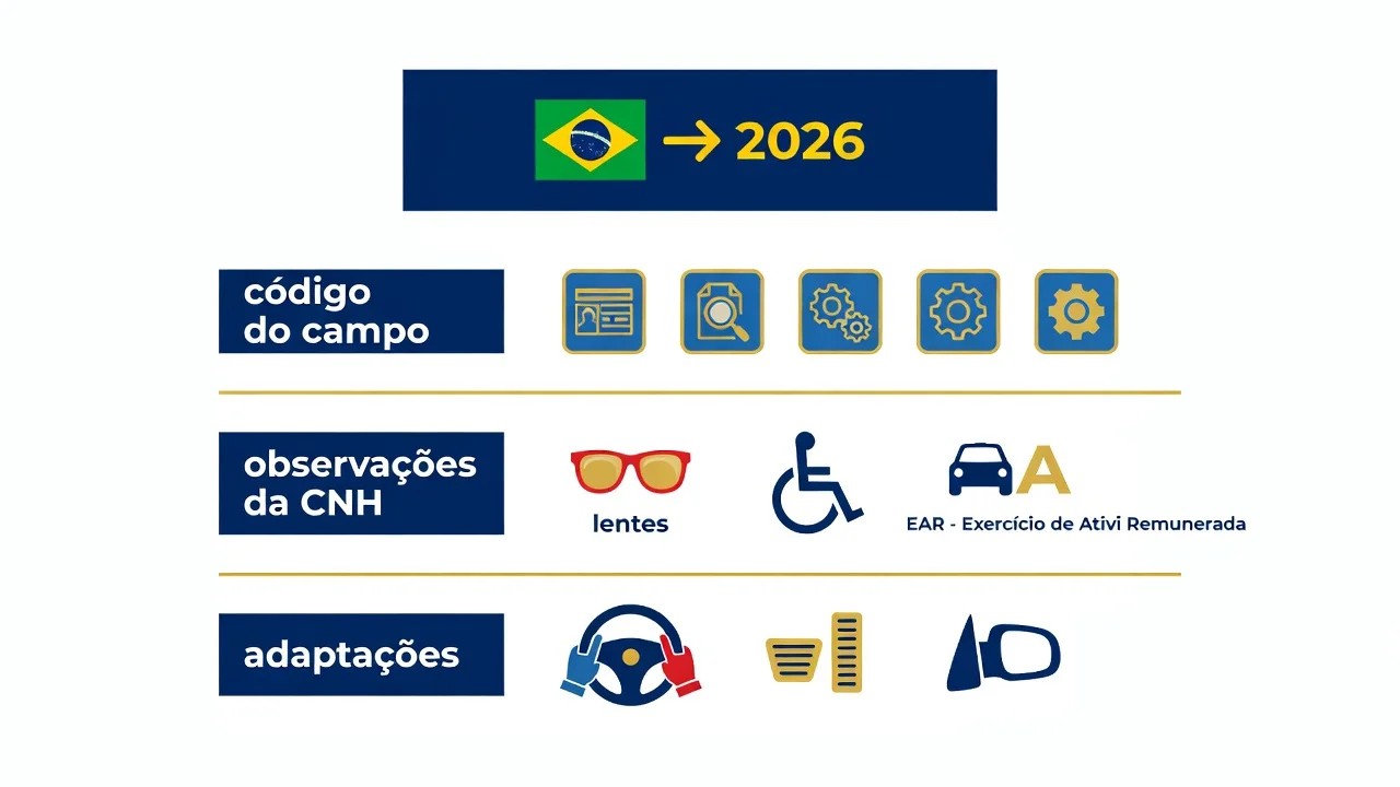 Observações da CNH 2026: o que significam os códigos