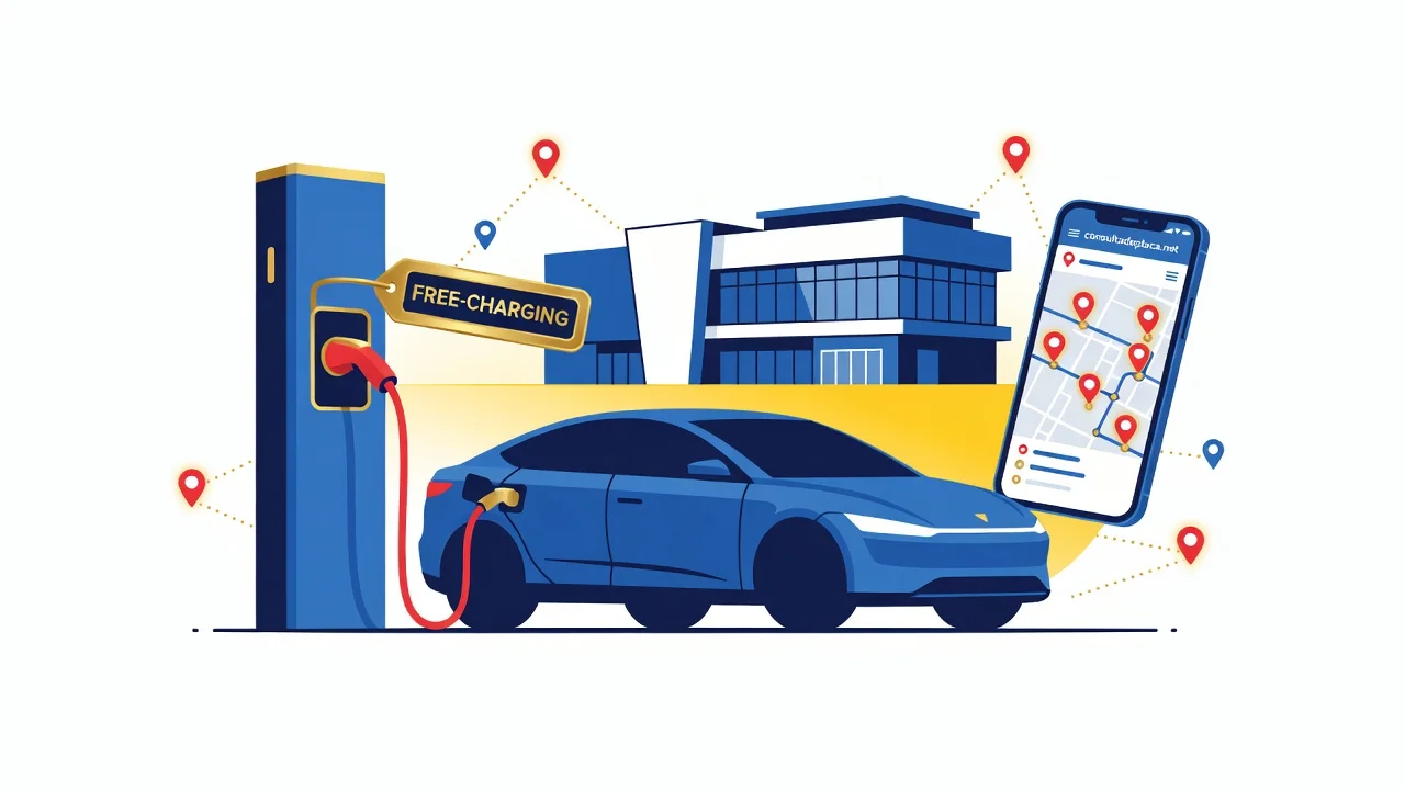 Onde Carregar Carro Elétrico em Curitiba 2026: Eletropostos, Apps e Recarga Grátis