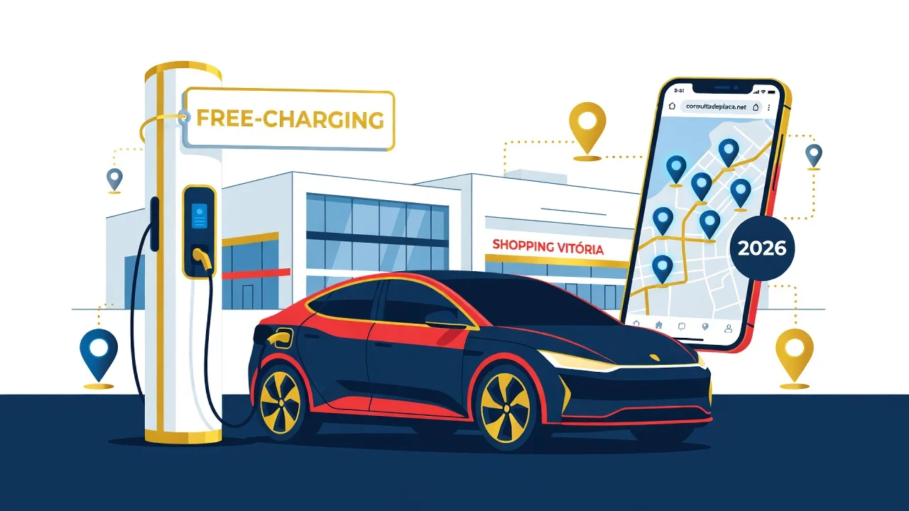 Onde Carregar Carro Elétrico em Vitória 2026: Eletropostos, Apps e Recarga Grátis