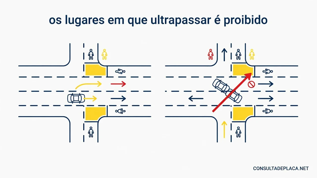 Artigo 32 do CTB: os lugares em que ultrapassar é proibido