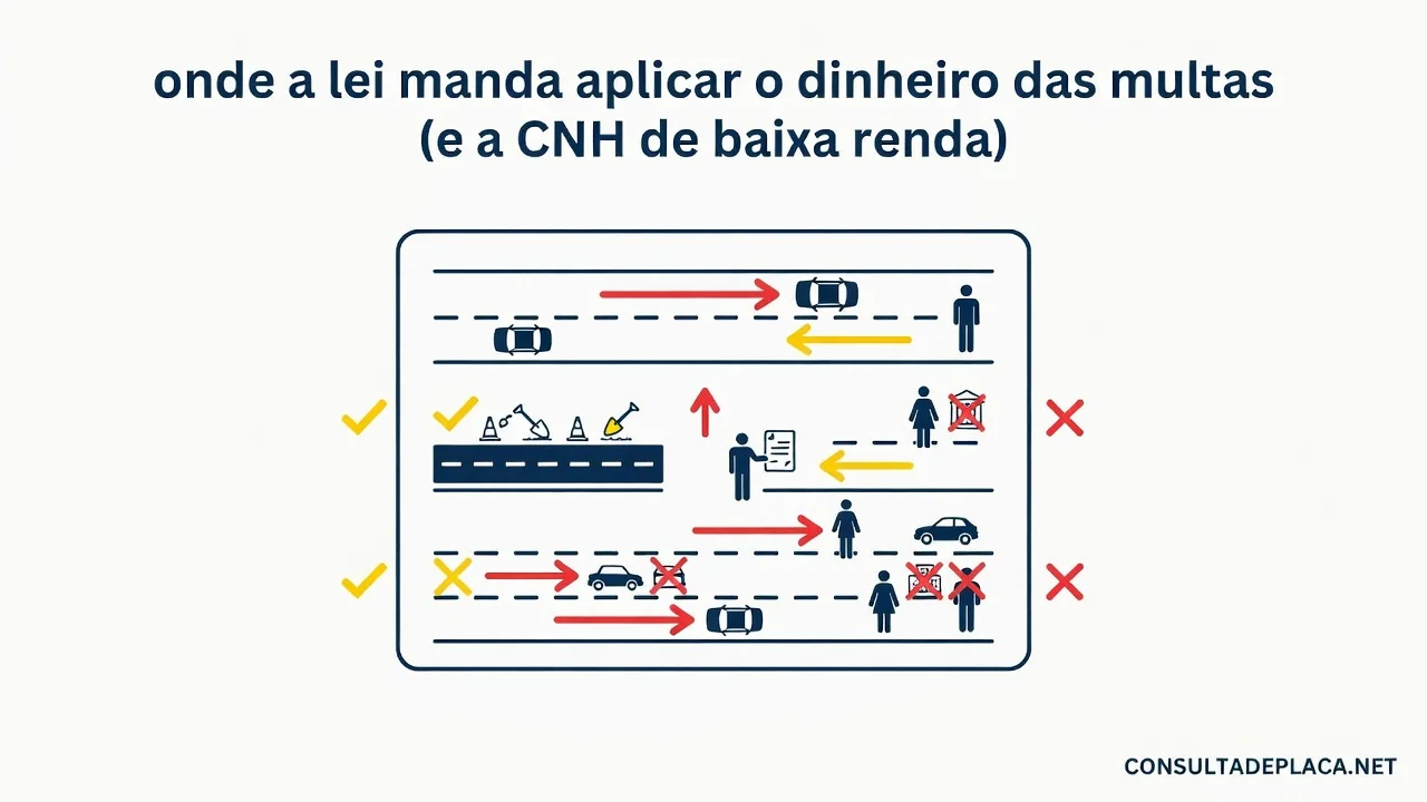 Artigo 320 do CTB: onde a lei manda aplicar o dinheiro das multas (e a CNH de baixa renda)
