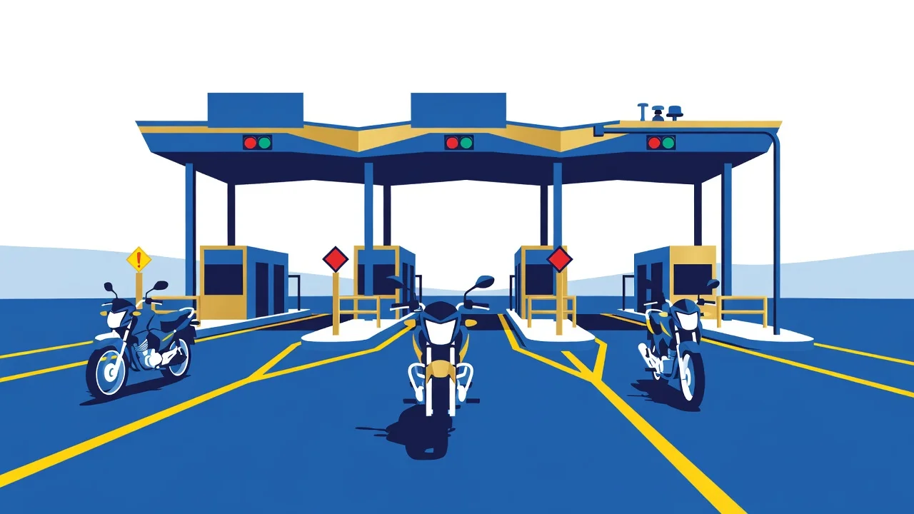 Pedagio da Tamoios: As Tres Pracas e a Cobranca de Motocicleta