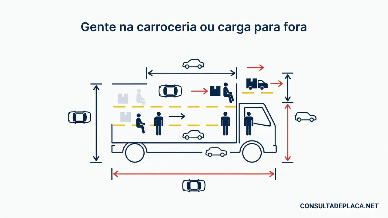 Gente na carroceria ou carga para fora: artigo 235 do CTB