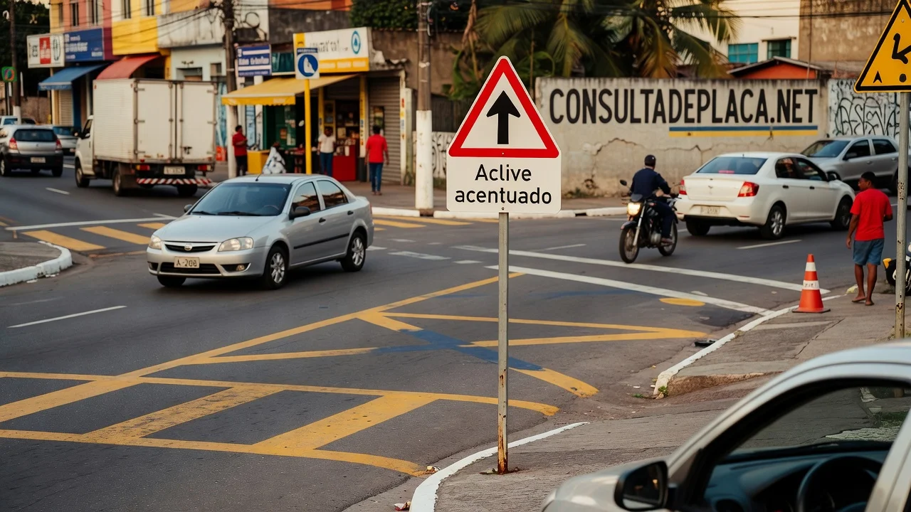 Placa A-20B: aclive acentuado — e o detalhe do CTB que vale só para a descida, não para a subida