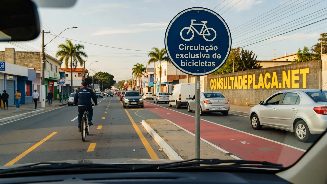 Placa R-34 Circulacao Exclusiva de Bicicletas: entrar na ciclovia e gravissima com multa tres vezes