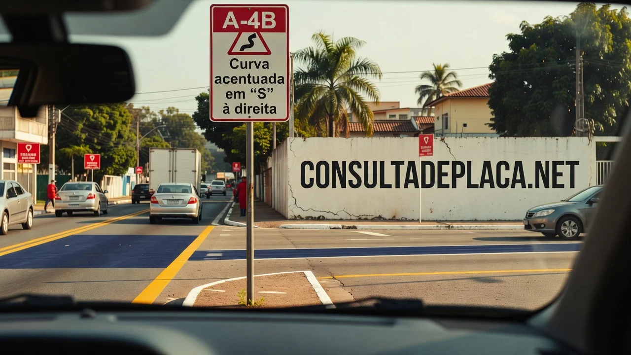 Placa A-4B: curva acentuada em S à direita — o que ela avisa e por que não dá para ultrapassar