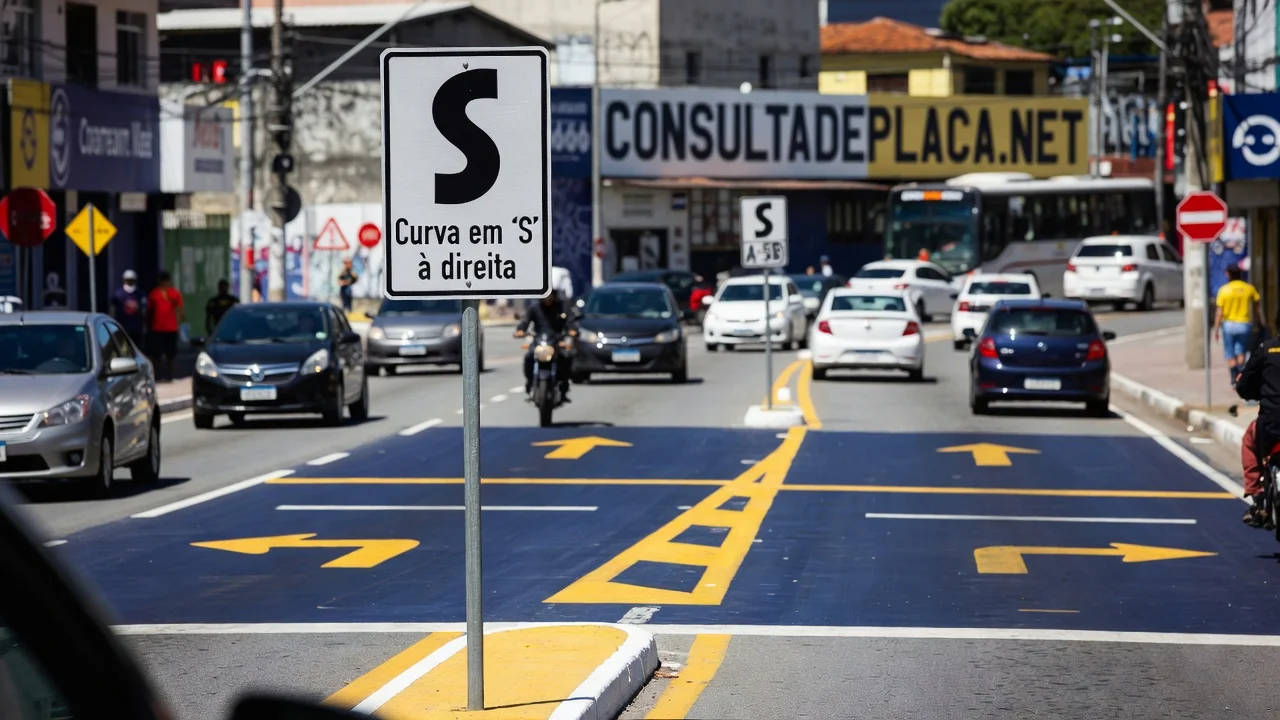 Placa A-5B: curva em S à direita — significado e conduta