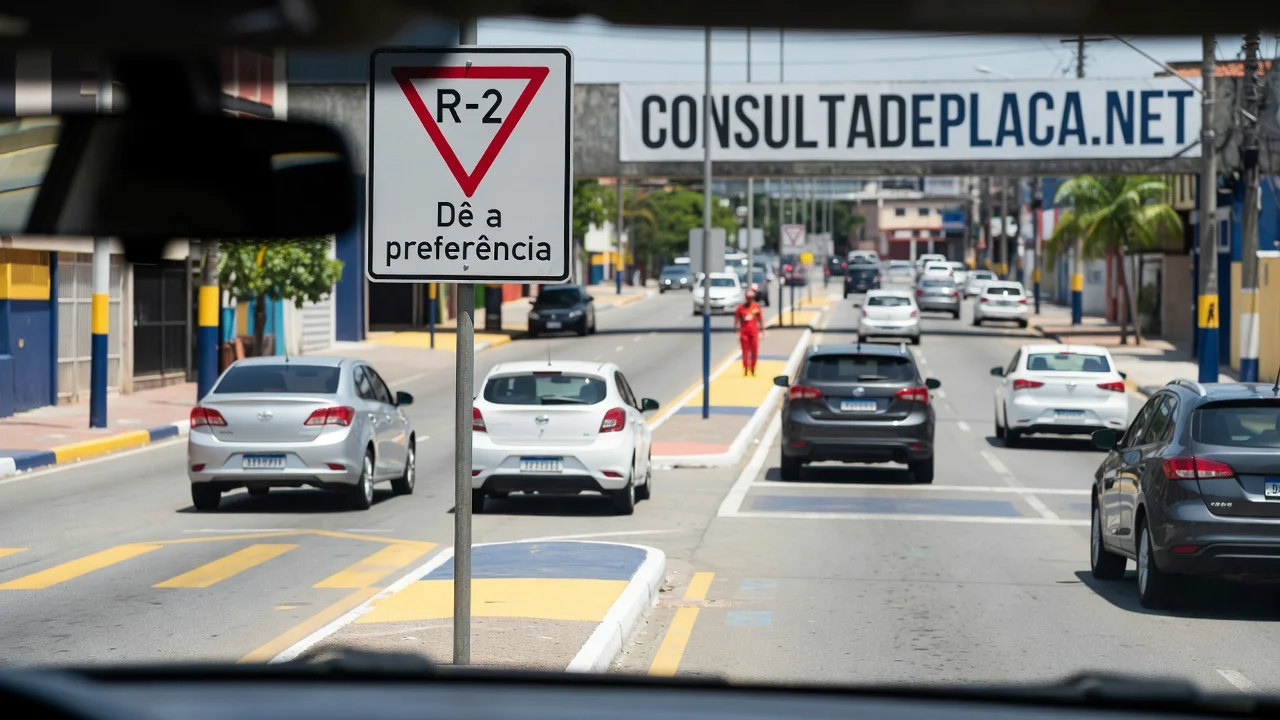 Placa De a Preferencia (R-2): quando voce pode seguir sem parar e quando a multa e do art. 215