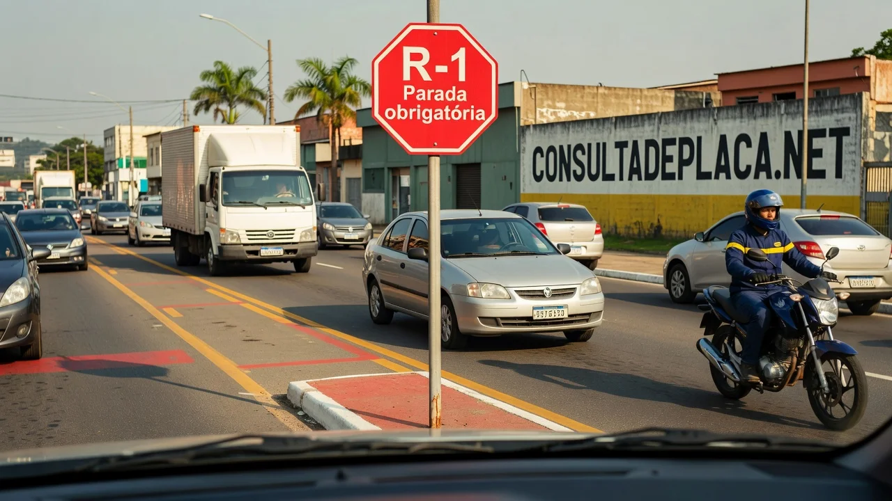 Placa de Pare (R-1): o que a parada obrigatoria exige e o que o CTB chama de avancar o sinal