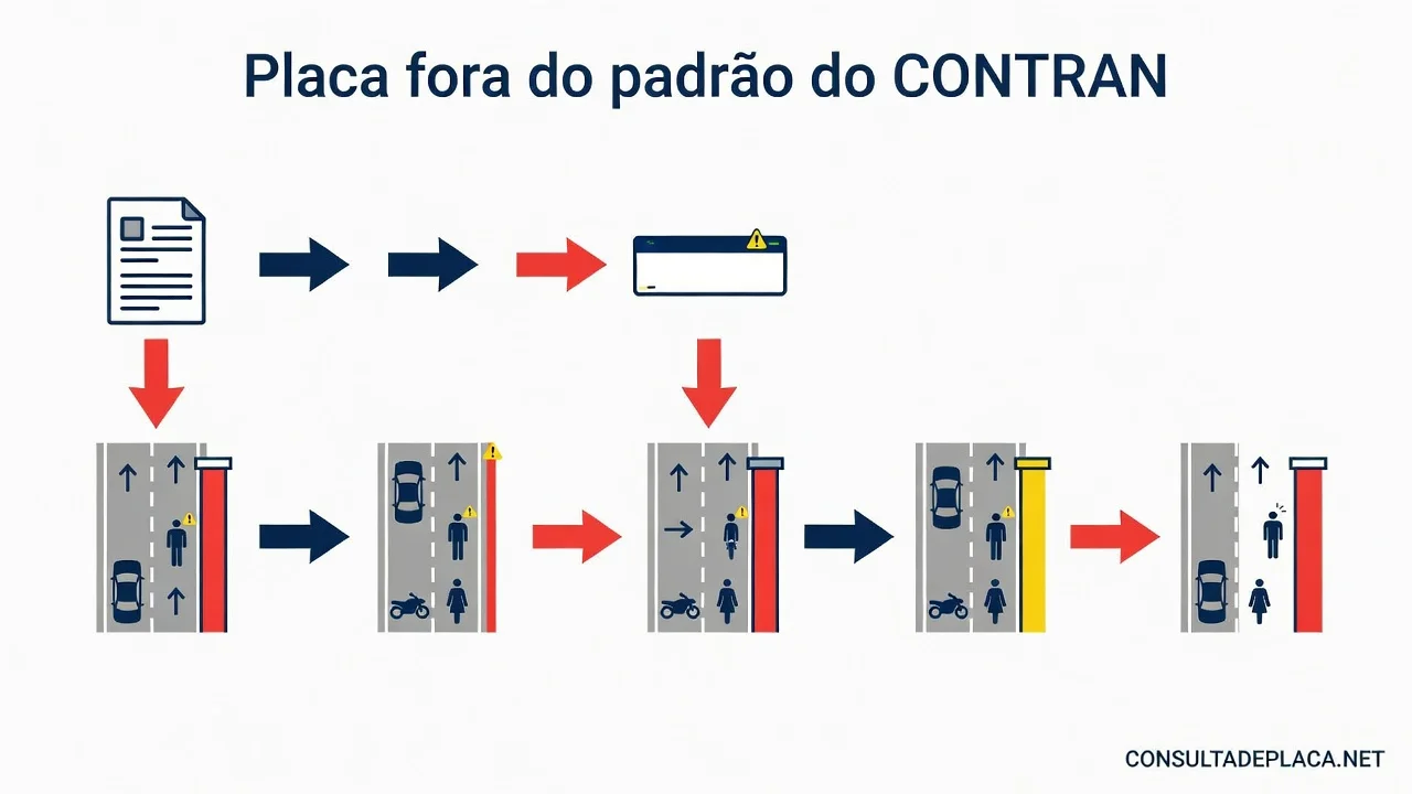 Placa fora do padrão do CONTRAN: o que diz o artigo 221 do CTB