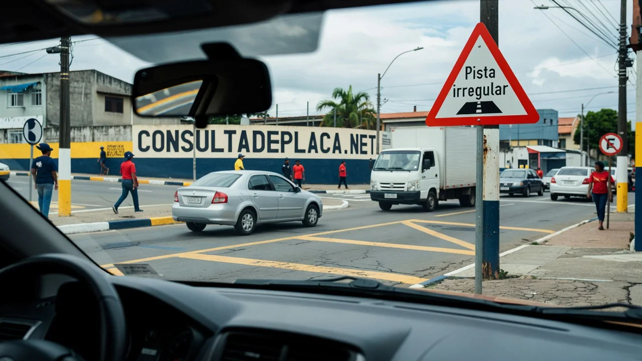 Placa A-17: pista irregular — o CTB tem inciso exato para quem não reduz no pavimento avariado