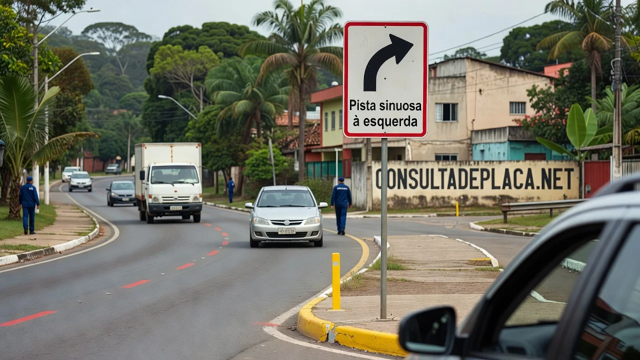 Placa A-3A: pista sinuosa à esquerda — a sequência de curvas que muda o jeito de dirigir