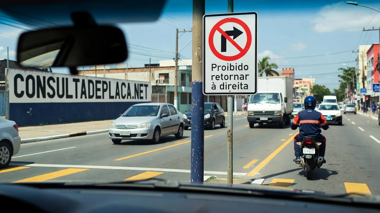 Placa Proibido Retornar a Direita (R-5b): onde ela aparece e por que o art. 206 pune igual aos dois lados