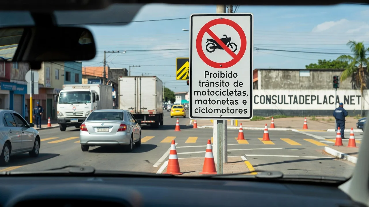 Placa R-37 Proibido Transito de Motocicletas, Motonetas e Ciclomotores: os tres veiculos sao diferentes