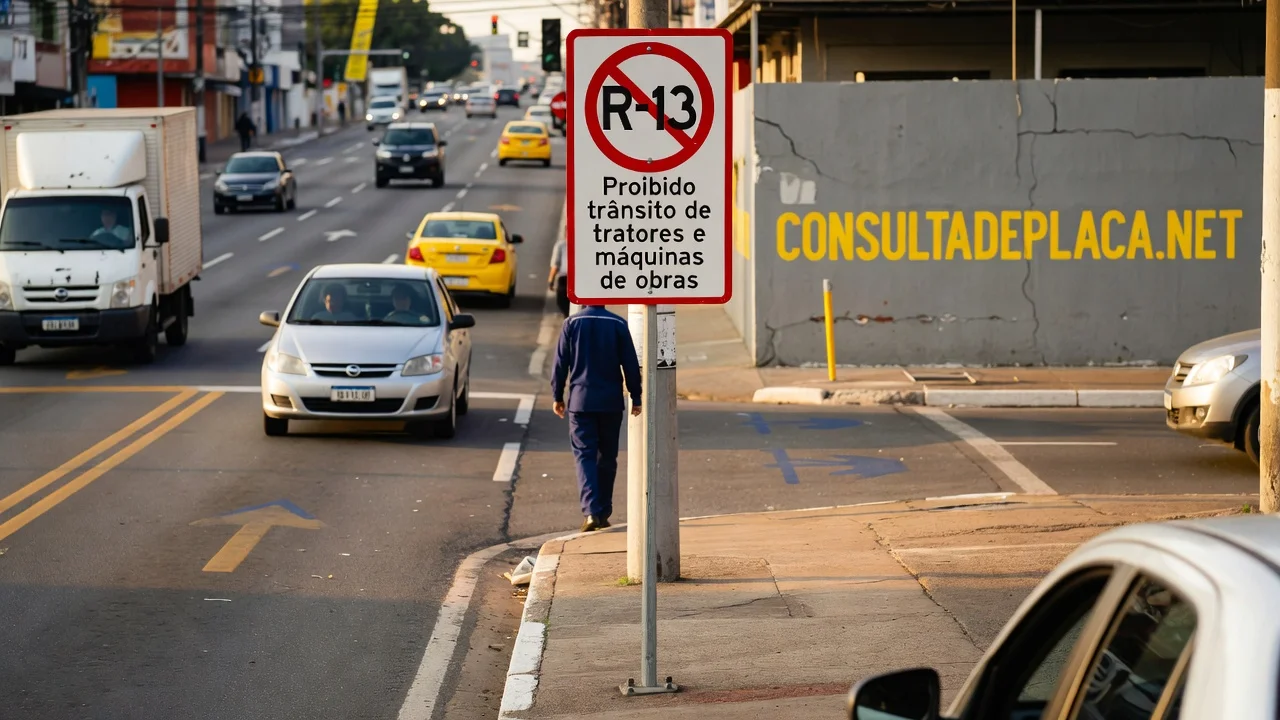 Placa R-13 Proibido Transito de Tratores e Maquinas de Obras: o que o CTB entende por trator