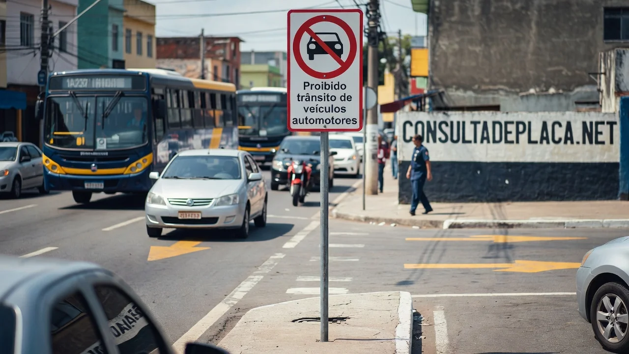 Placa R-10 Proibido Transito de Veiculos Automotores: onde o carro nao entra e o que ainda passa